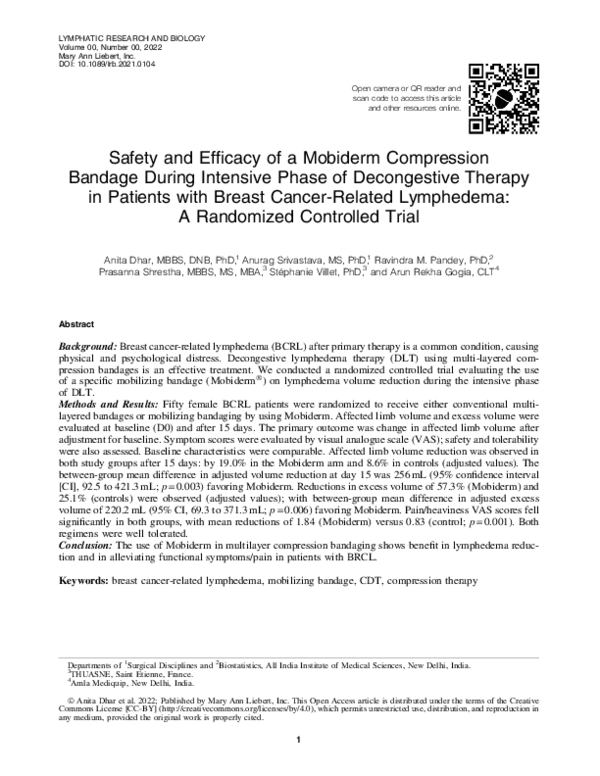 (PDF) Safety and Efficacy of a Mobiderm Compression Bandage During ...