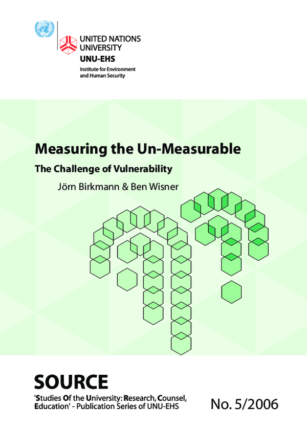 (PDF) Measuring the un-measurable. The challenge of vulnerability