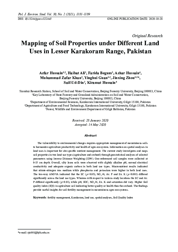 (PDF) Mapping of Soil Properties under Different Land Uses in Lesser ...