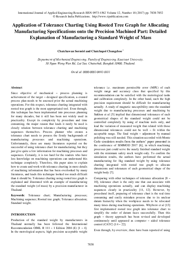(PDF) Application of Tolerance Charting Using Rooted Tree Graph for ...