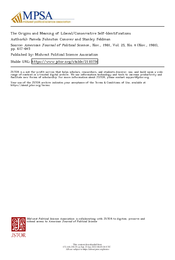 PDF The Origins And Meaning Of Liberal Conservative Self PDF The Origins And Meaning Of Liberal Conservative Self