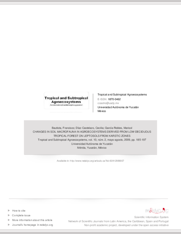 (PDF) Changes in Soil Macrofauna in Agroecosystems Derived from Low ...