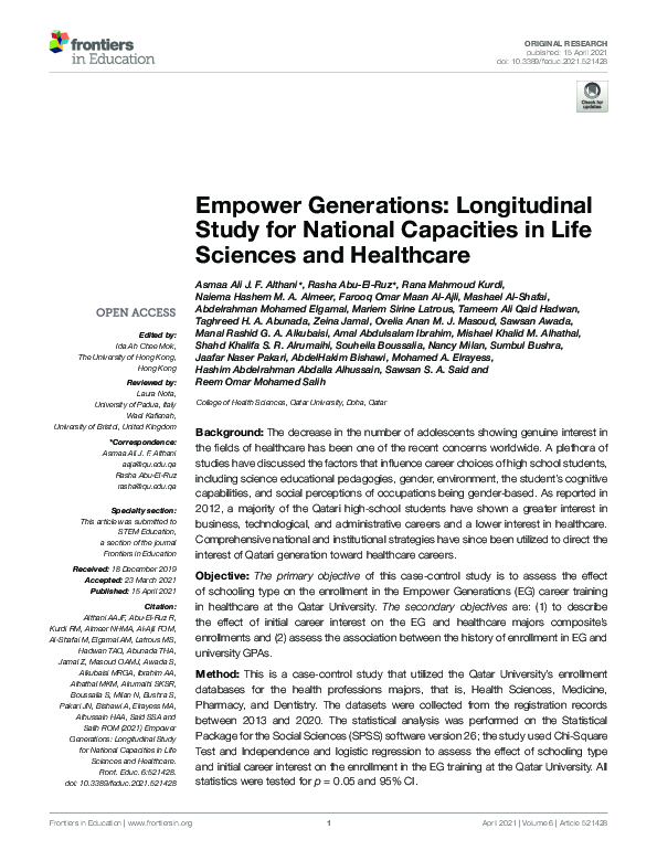 (PDF) Empower Generations: Longitudinal Study for National Capacities ...