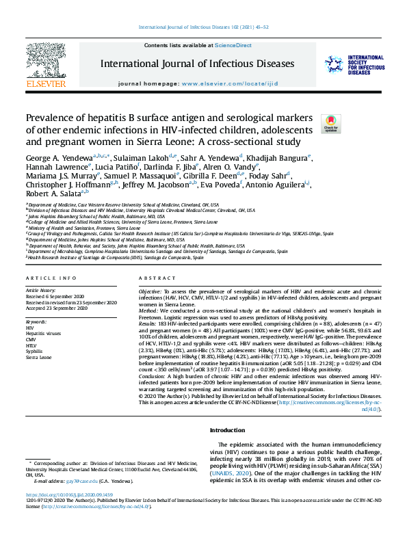(PDF) Prevalence of hepatitis B surface antigen and serological markers ...