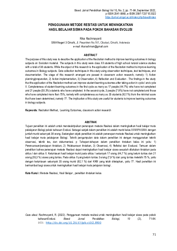 (PDF) Penggunaan Metode Resitasi Untuk Meningkatkan Hasil Belajar Siswa ...