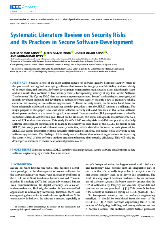 (PDF) Systematic Literature Review on Security Risks and its Practices ...