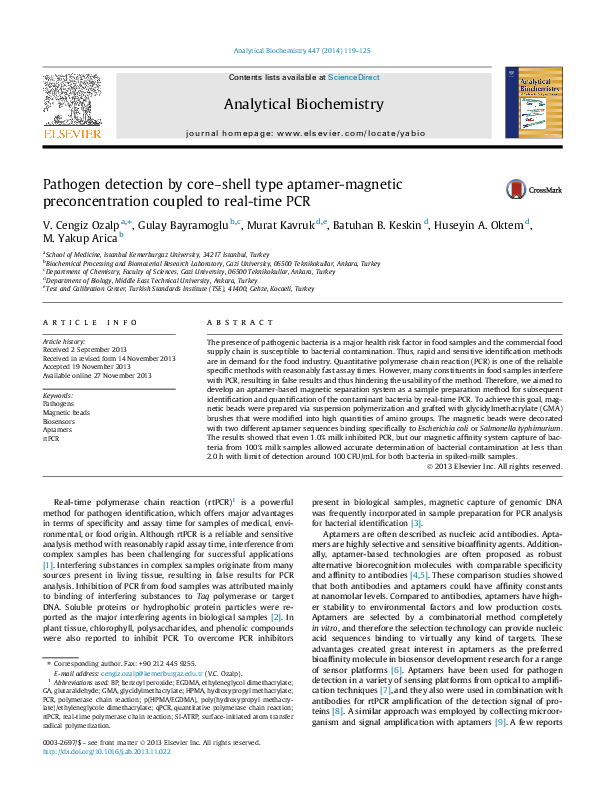 (PDF) Pathogen detection by core–shell type aptamer-magnetic ...