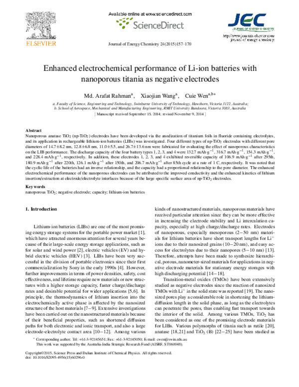 (PDF) Enhanced electrochemical performance of Li-ion batteries with ...