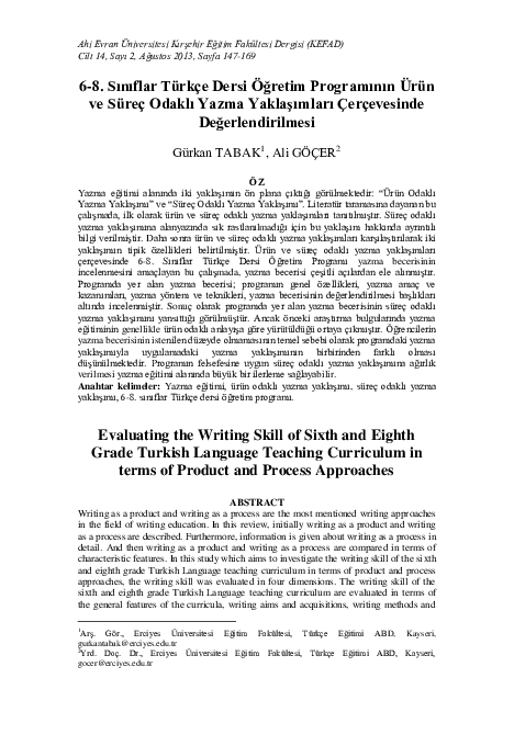 (PDF) Evaluating the Writing Skill of Sixth and Eighth Grade Turkish ...