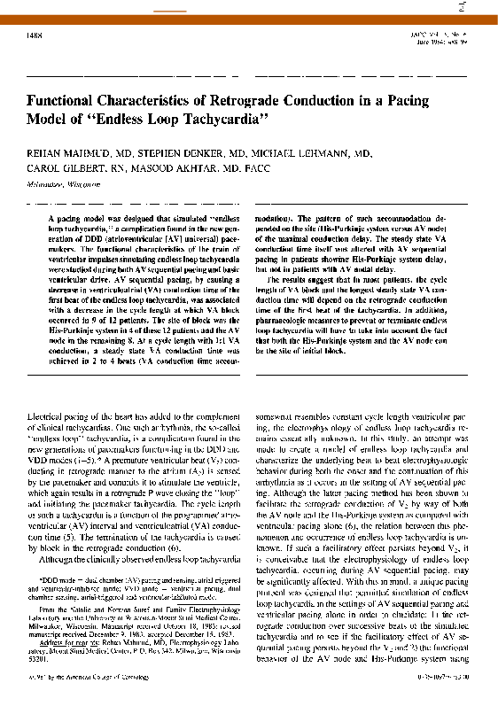 (PDF) Functional characteristics of retrograde conduction in a pacing ...