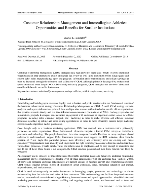 Intercollegiate Athletics: A Unique Segment Of The Sport Industry