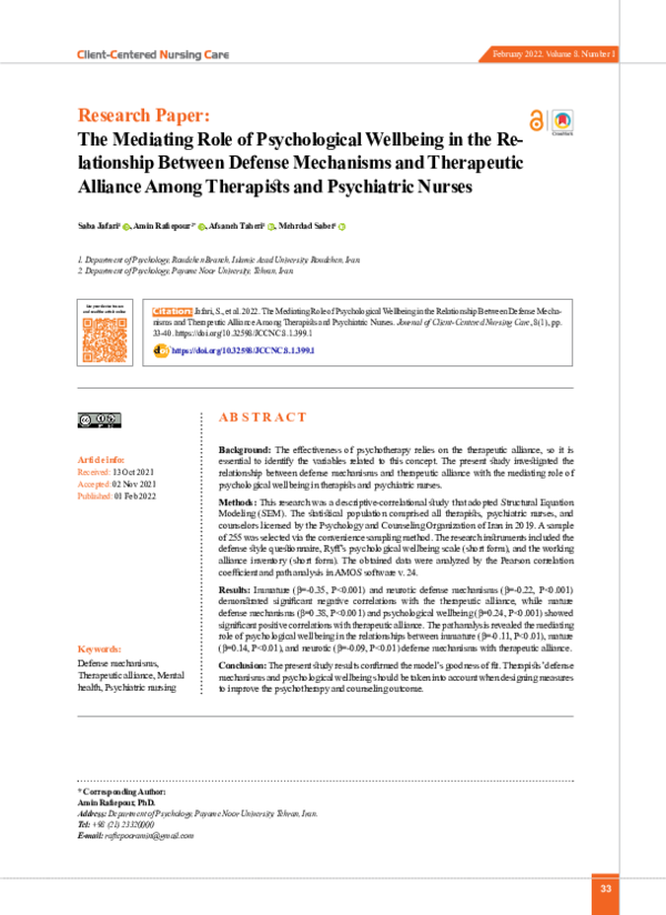 (PDF) The Mediating Role of Psychological Well-Being in The ...