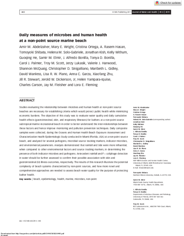 (PDF) Daily measures of microbes and human health at a non-point source ...