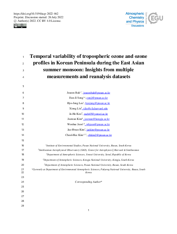 (PDF) Temporal variability of tropospheric ozone and ozone profiles in ...