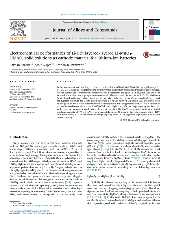 (PDF) Electrochemical performances of Li-rich layered-layered Li2MnO3 ...