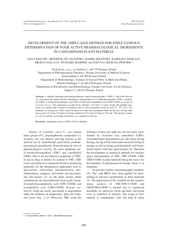 (PDF) Development of the UHPLC-DAD method for simultaneous ...