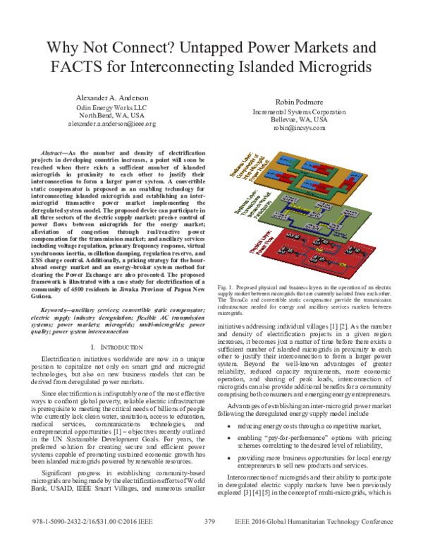 (PDF) Why not connect? Untapped power markets and FACTS for ...