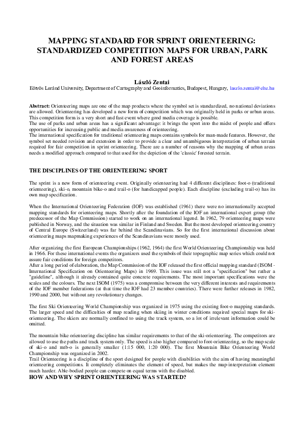 (PDF) Mapping standard for sprint orienteering: standardized ...