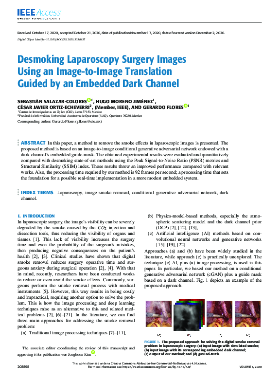 (PDF) Desmoking Laparoscopy Surgery Images Using an Image-to-Image ...