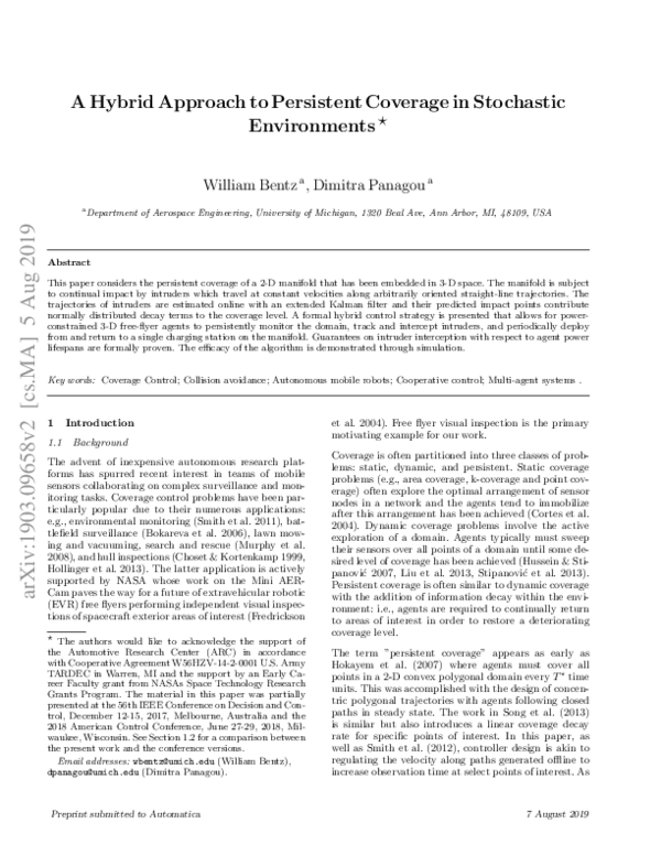 (PDF) A hybrid approach to persistent coverage in stochastic environments