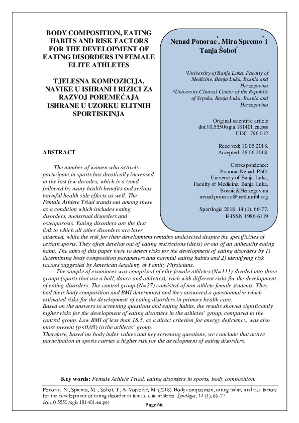 (PDF) Body Composition, Eating Habits and Risk Factors for the ...
