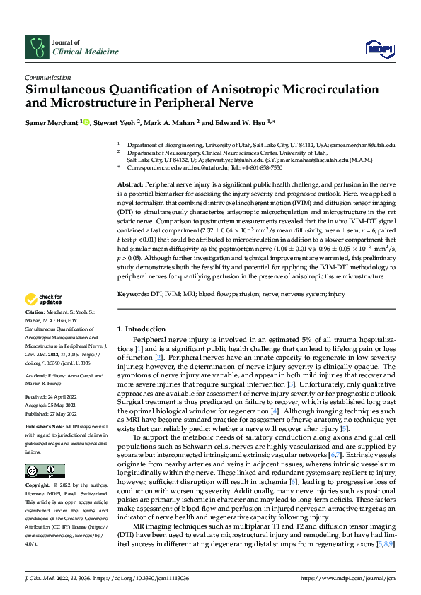 (PDF) Simultaneous Quantification of Anisotropic Microcirculation and ...
