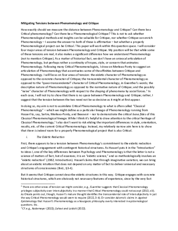 (DOC) Mitigating Tensions between Phenomenology and Critique