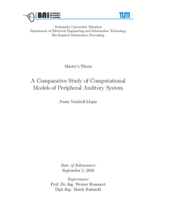 (PDF) A Comparative Study of Computational Models of Peripheral ...