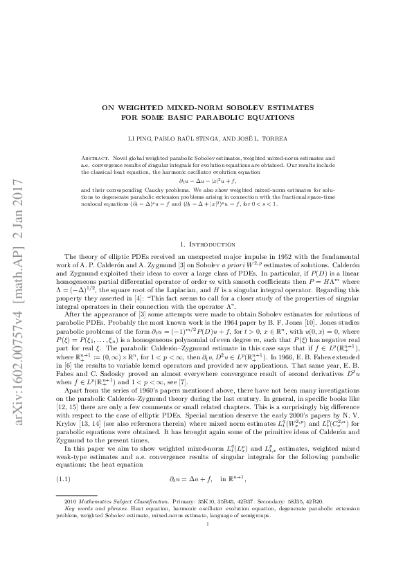 (PDF) On weighted mixed-norm Sobolev estimates for some basic parabolic ...