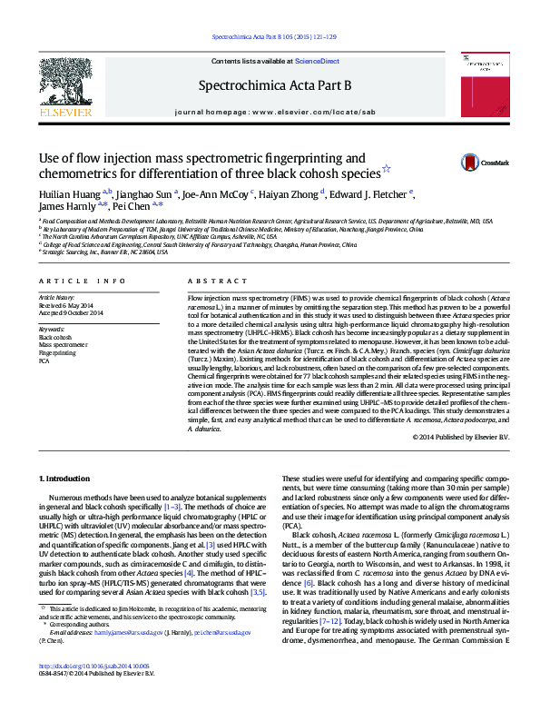 (PDF) Use of flow injection mass spectrometric fingerprinting and ...