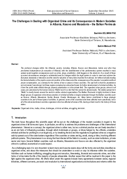 (PDF) The Challenges in Dealing with Organized Crime and its ...