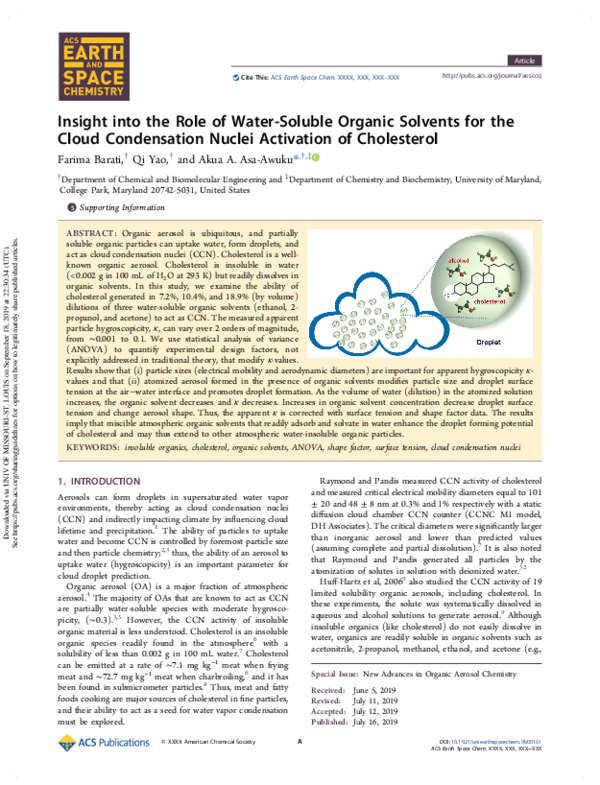 (PDF) Insight into the Role of Water-Soluble Organic Solvents for the ...