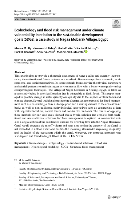 (PDF) Ecohydrology and flood risk management under climate ...