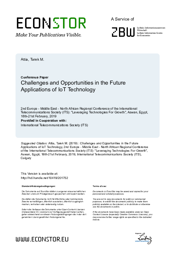 (PDF) Challenges and Opportunities in the Future Applications of IoT ...