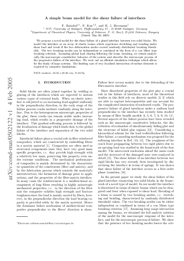 pdf-simple-beam-model-for-the-shear-failure-of-interfaces-f-kun