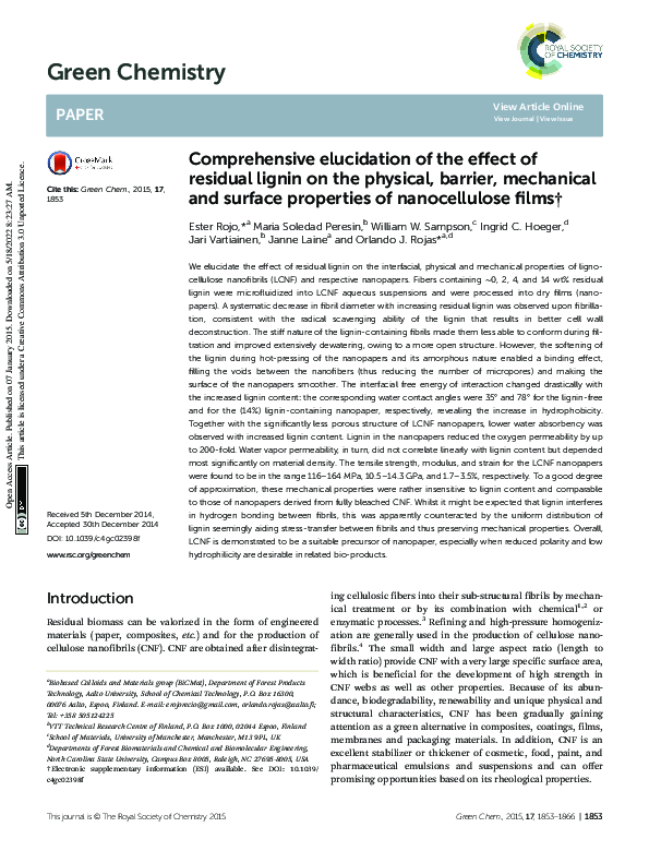 (PDF) Comprehensive elucidation of the effect of residual lignin on the ...