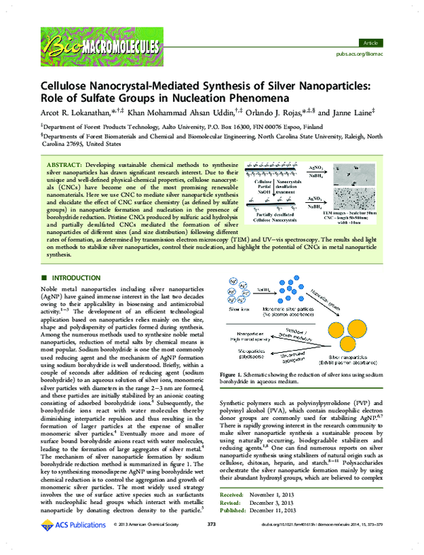 (PDF) Cellulose Nanocrystal-Mediated Synthesis of Silver Nanoparticles ...