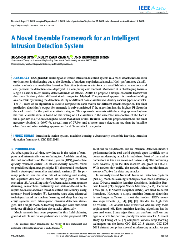 (PDF) A Novel Ensemble Framework for an Intelligent Intrusion Detection ...