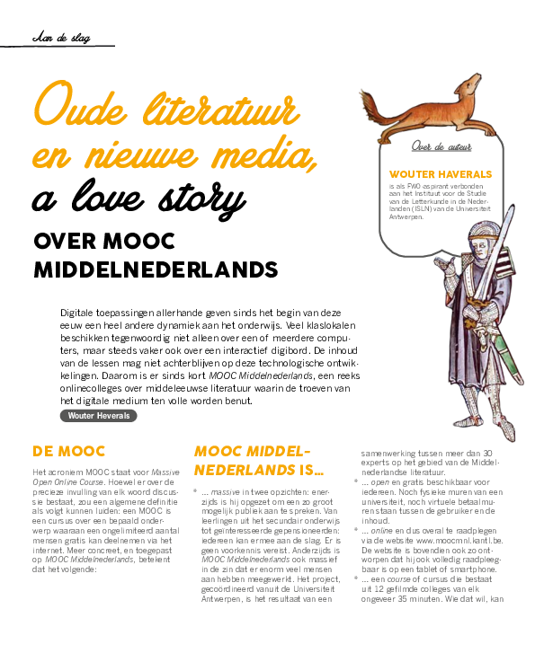 (PDF) Oude literatuur en nieuwe media, a love story. Over MOOC ...
