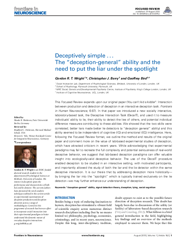 (PDF) Deceptively simple … The “deception-general” ability and the need ...