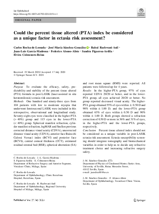 (PDF) Could the percent tissue altered (PTA) index be considered as a ...