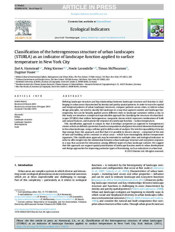 (PDF) Classification of the heterogeneous structure of urban landscapes ...