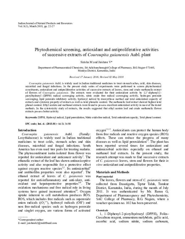 (PDF) Phytochemical Screening, Antioxidant and Antibacterial Activities ...
