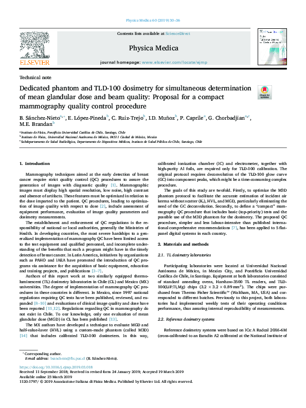 (PDF) Dedicated phantom and TLD-100 dosimetry for simultaneous ...