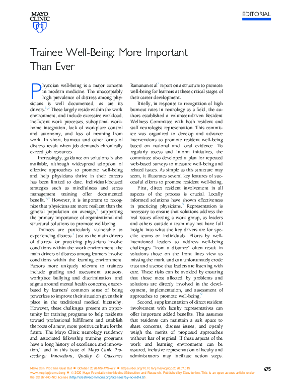 (PDF) Trainee Well-Being
