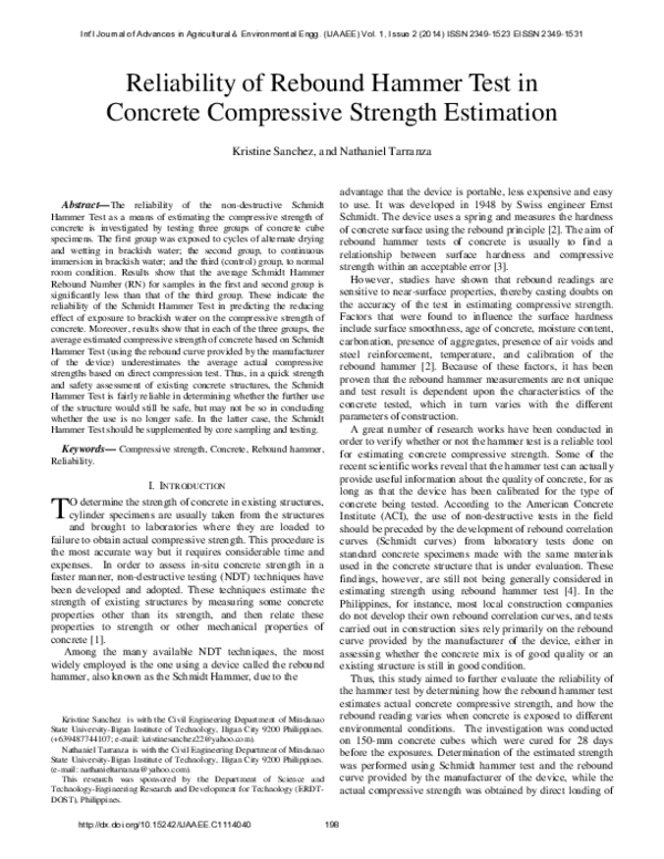 (PDF) Reliability of Rebound Hammer Test in Concrete Compressive ...