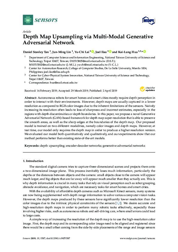 (PDF) Depth Map Upsampling via Multi-Modal Generative Adversarial Network