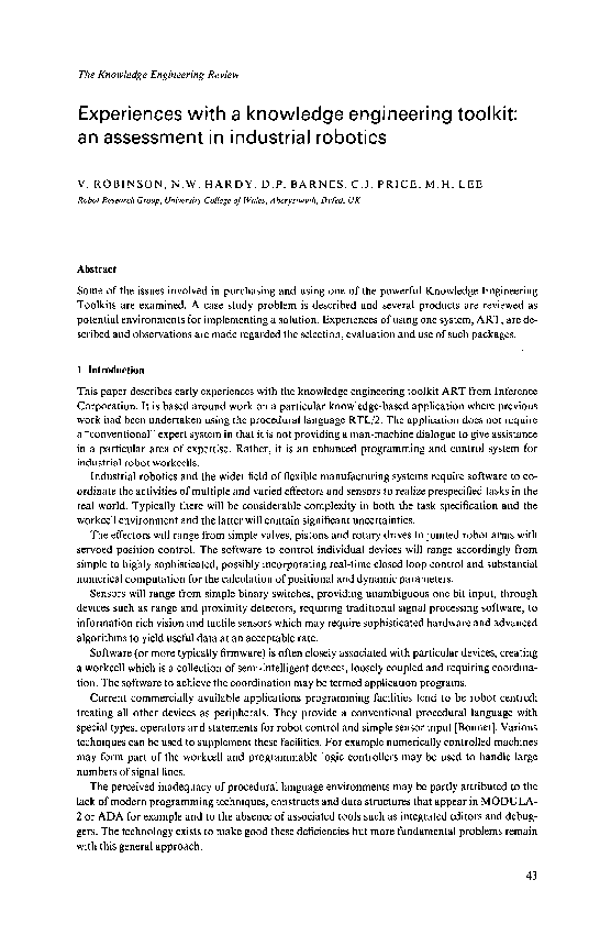 (PDF) Experiences with a knowledge engineering toolkit: an assessment ...
