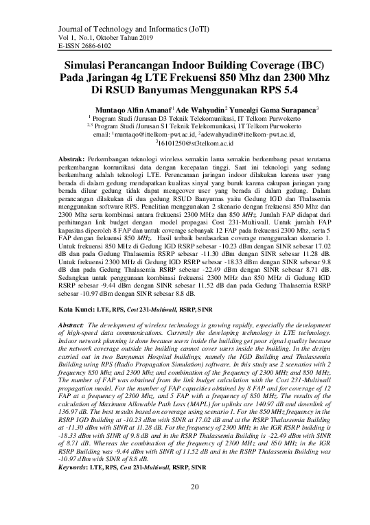 (PDF) Simulasi Perancangan Indoor Building Coverage (IBC) Pada Jaringan ...