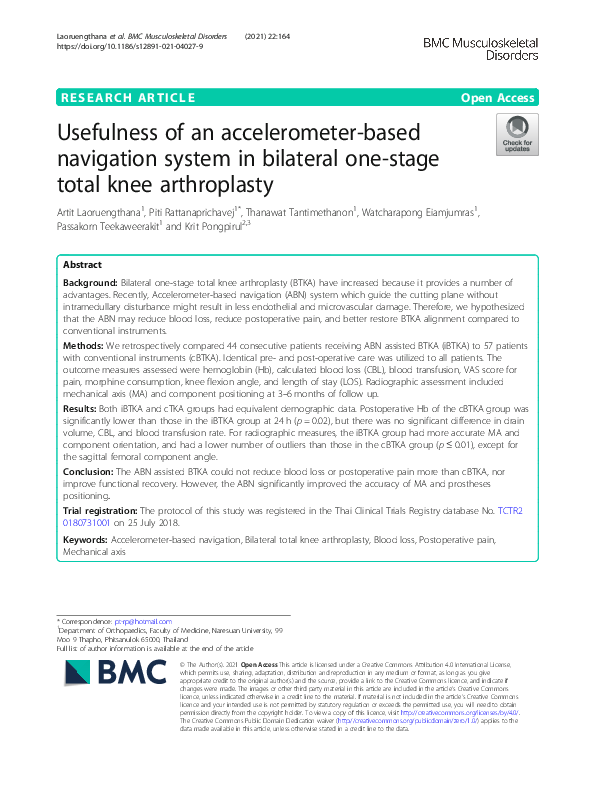 (PDF) Usefulness of an accelerometer-based navigation system in ...